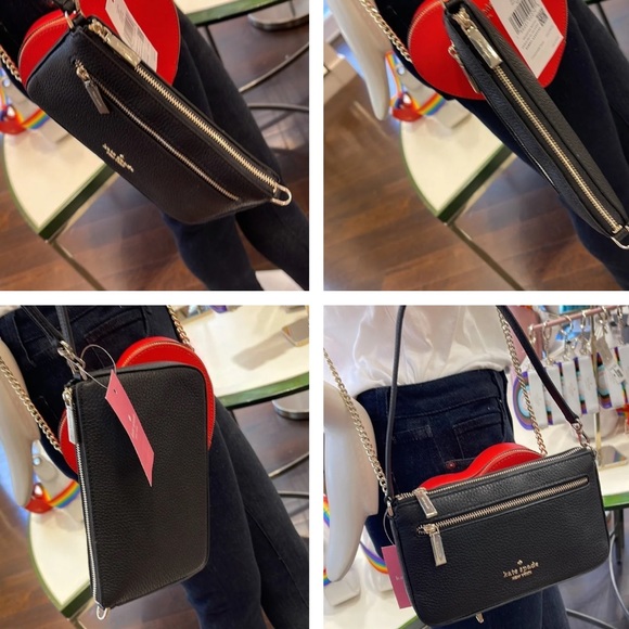 Kate Spade Leila Pebble Leather Convertible Wristlet Wallet Clutch 
Black - Picture 16 of 16